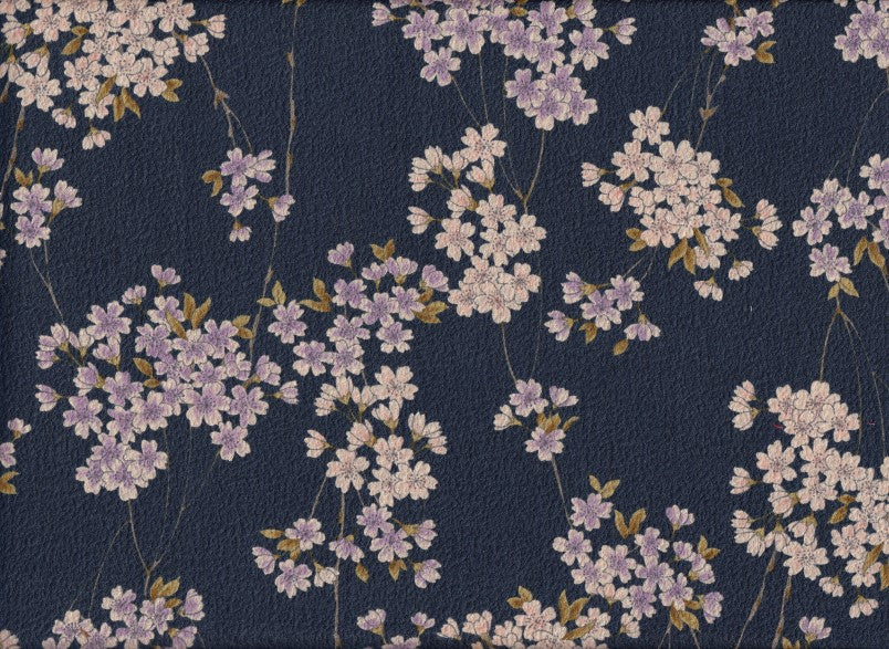 Reststück Wachstuch Sakura blau 57 x 110 cm