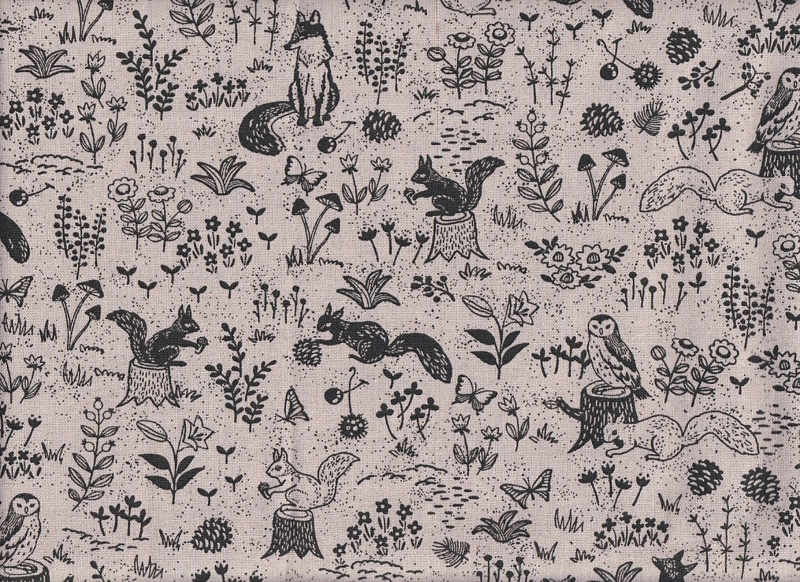 Wachstuch Waldtiere natur