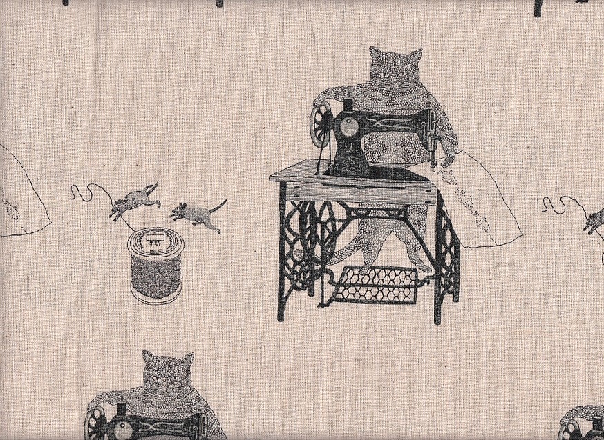 Wachstuch Sewing Cat