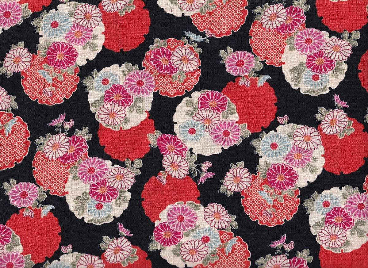 Kiku shibori schwarz