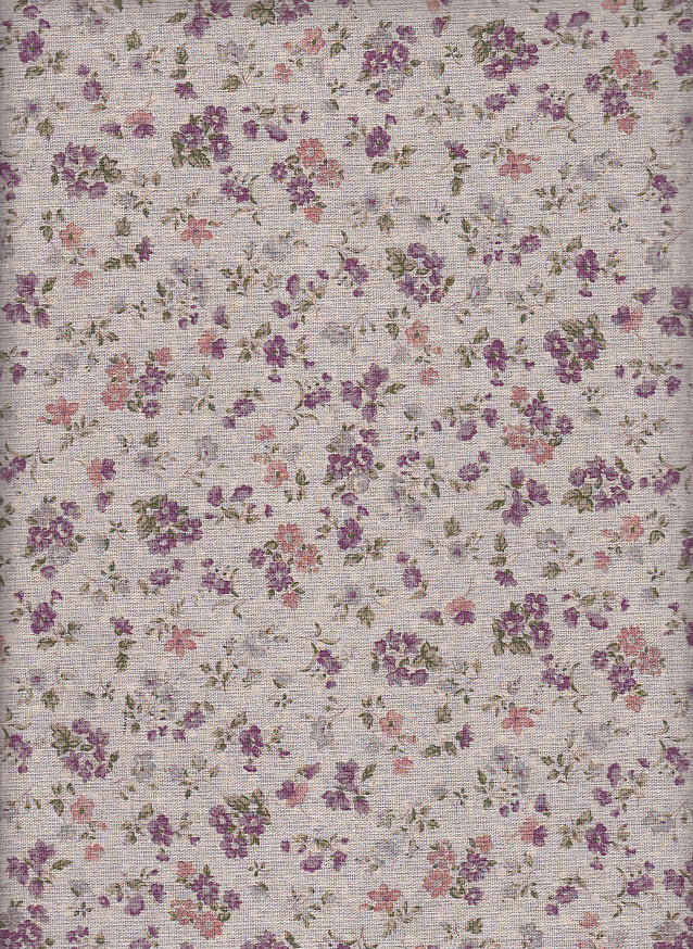 Wachstuch Pünktchen & Blumen lila doubleface