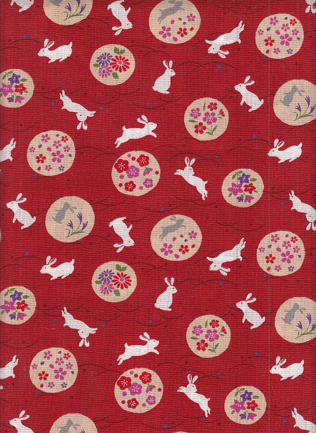 Wachstuch Hase & Blumen