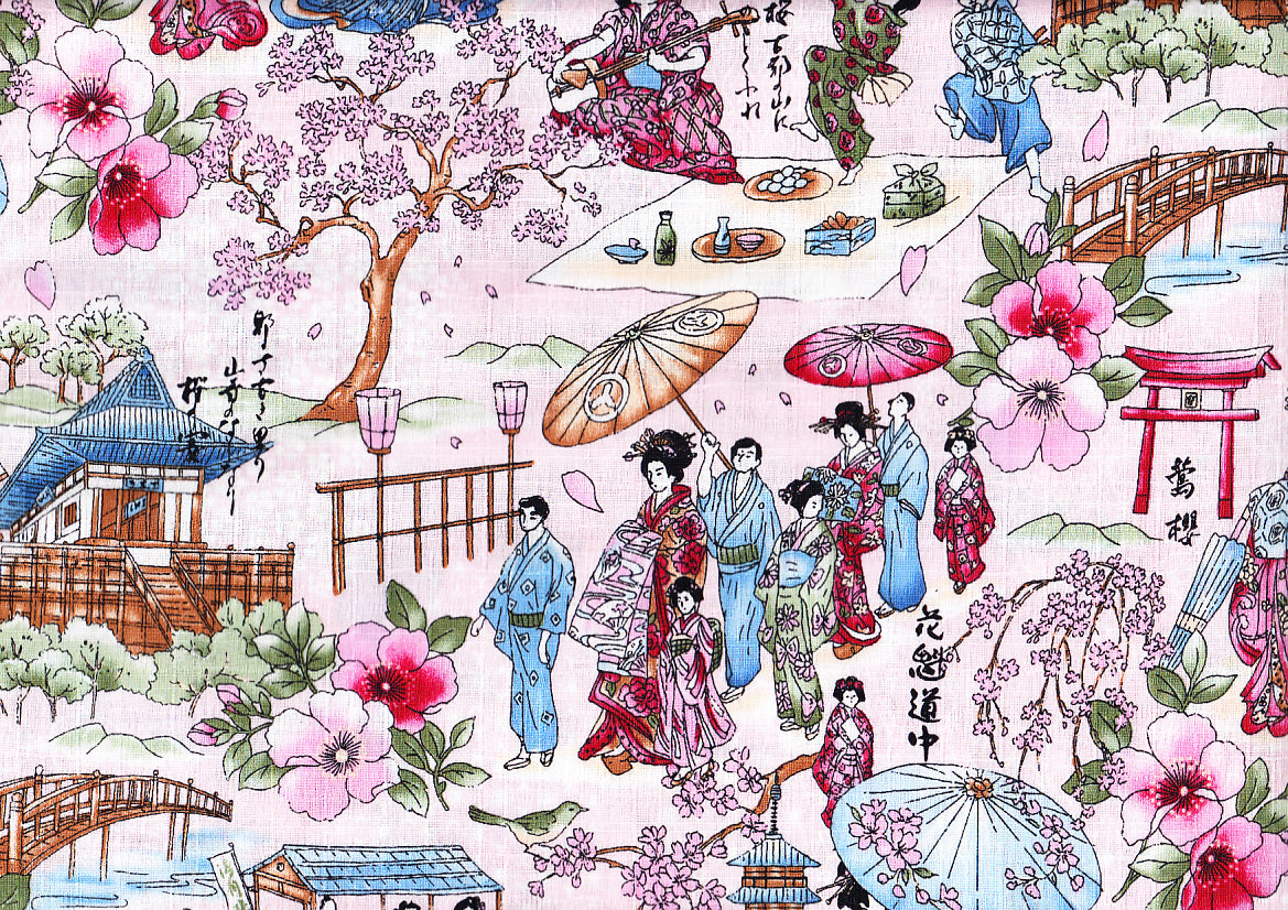 Wachstuch Kyoto rosa