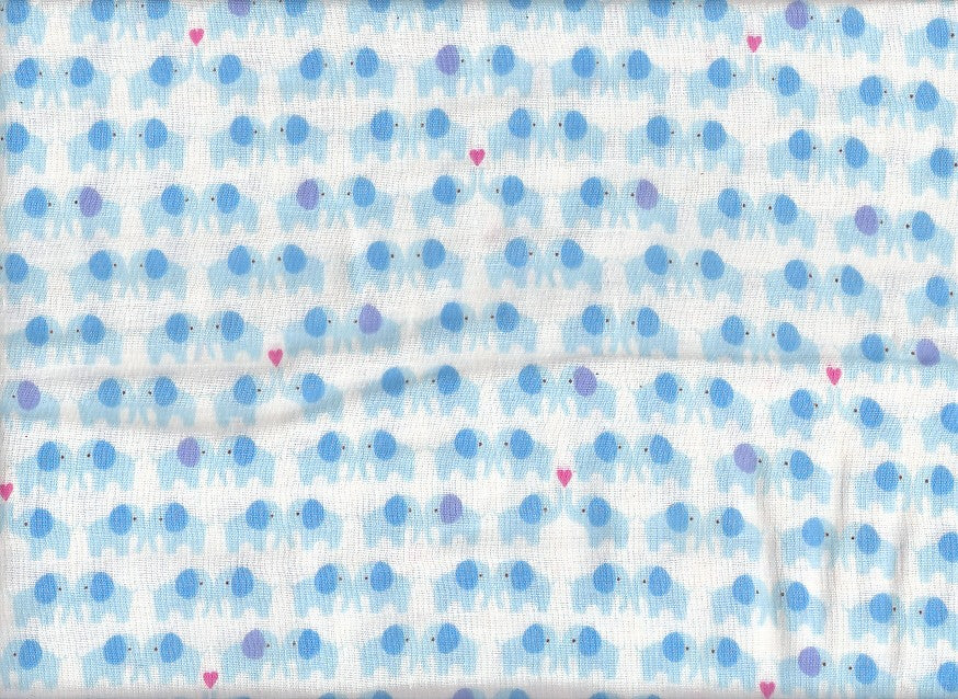 Wachstuch Elefanten klein blau