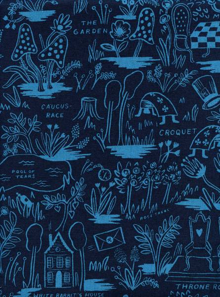 Cotton & Steel Wonderland - Magic Forest - Navy Canvas