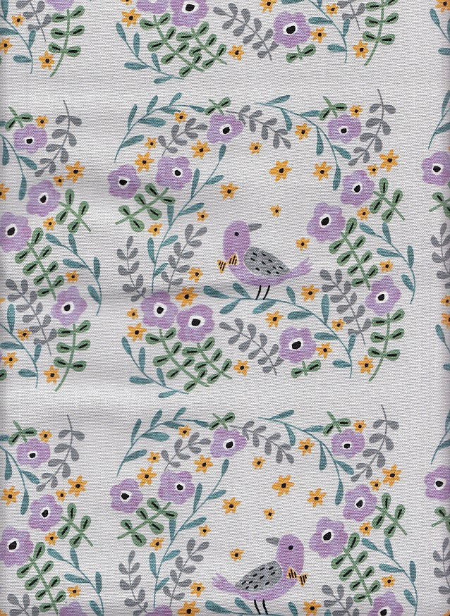 Wachstuch Blumen Vogel