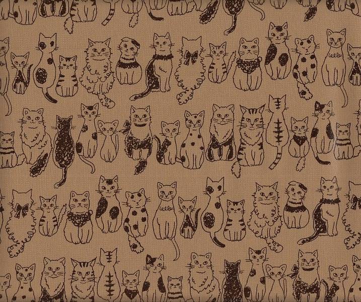 Wachstuch Katzen sepia
