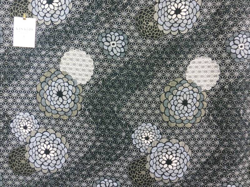 Kiku Asanoha schwarz Jacquard