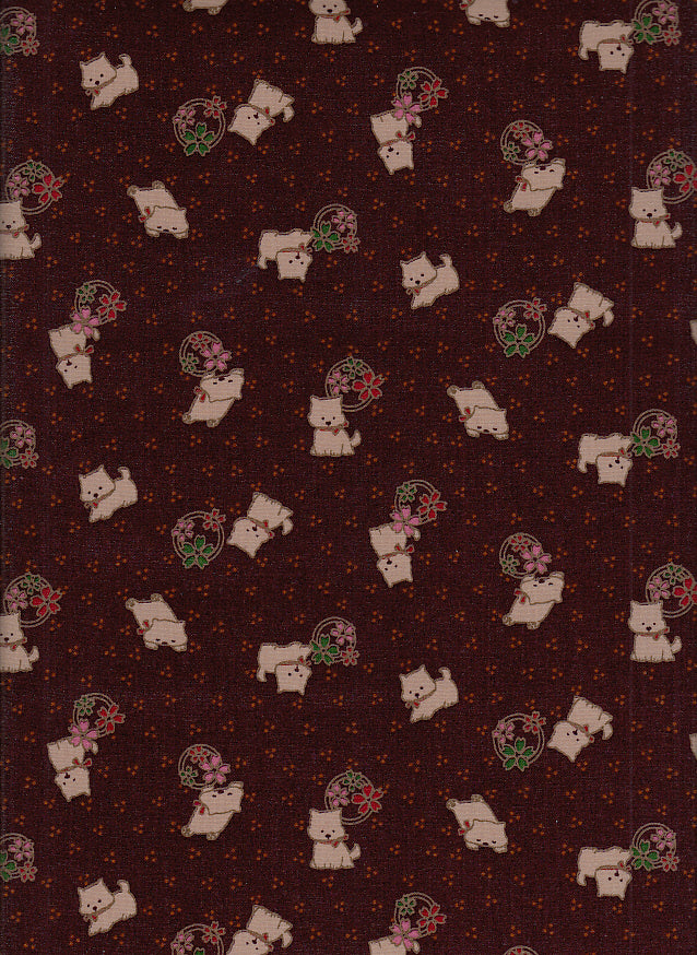 Wachstuch Hund & Sakura