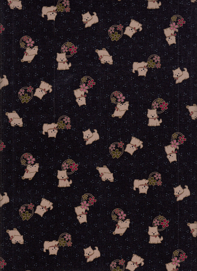 Wachstuch Hund & Sakura