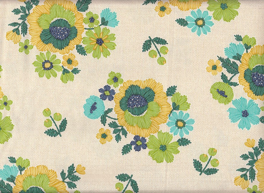 Wachstuch Embroidery Flower