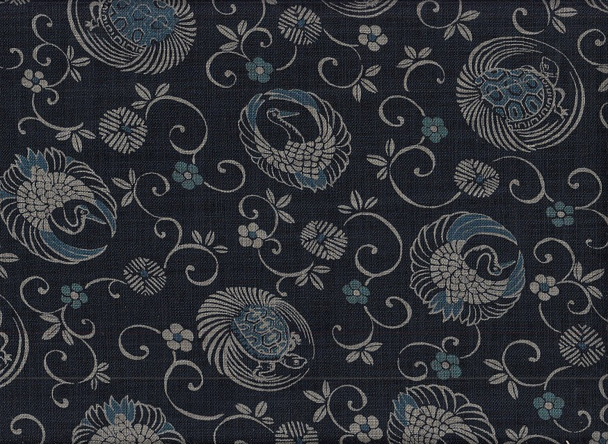 Wachstuch Tsuru Kame blau