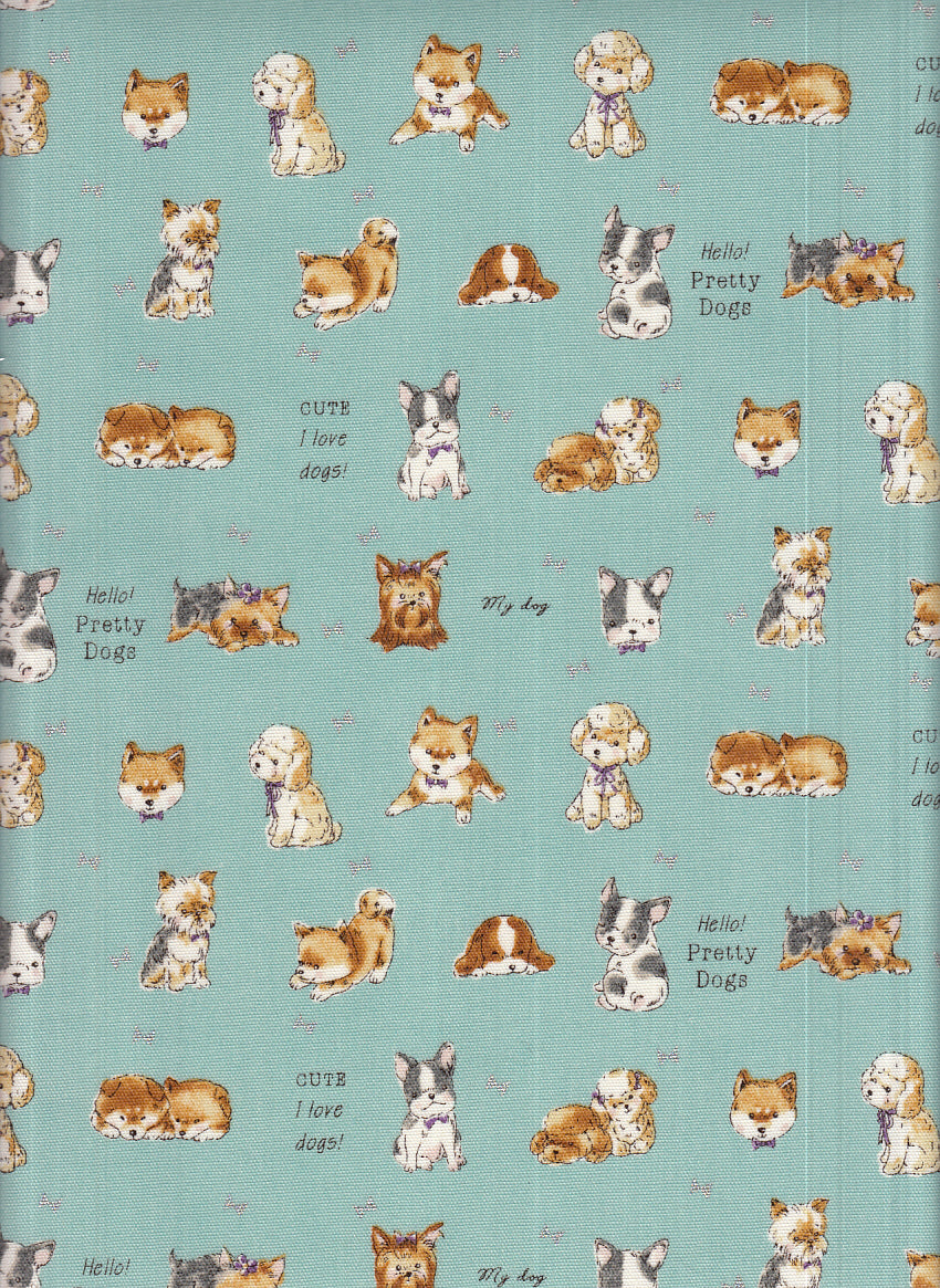 Wachstuch Pretty dogs mint