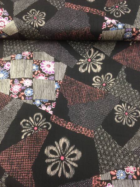 Blumen Patch schwarz