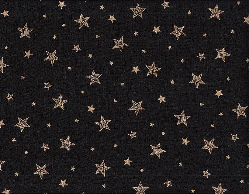 Wachstuch Sterne schwarz gold