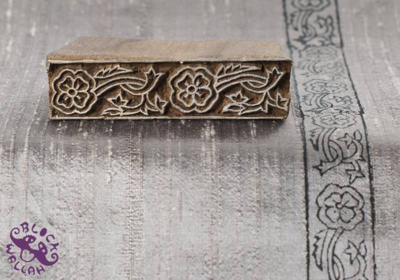 Blockwallah Stempel - Border with Flowers 2