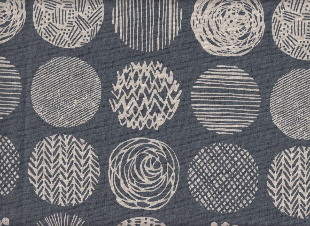 Reststück Wachstuch Circle pattern gray 52 x 110 cm