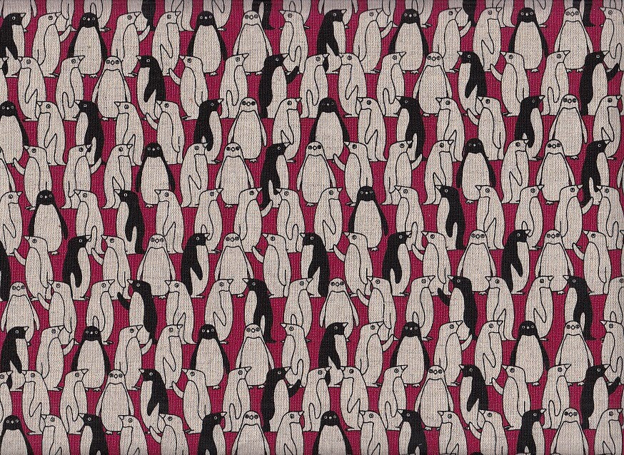 Reststück Pinguine rot 75 x 110 cm