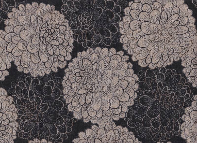 Chrysantheme schwarz Jacquard