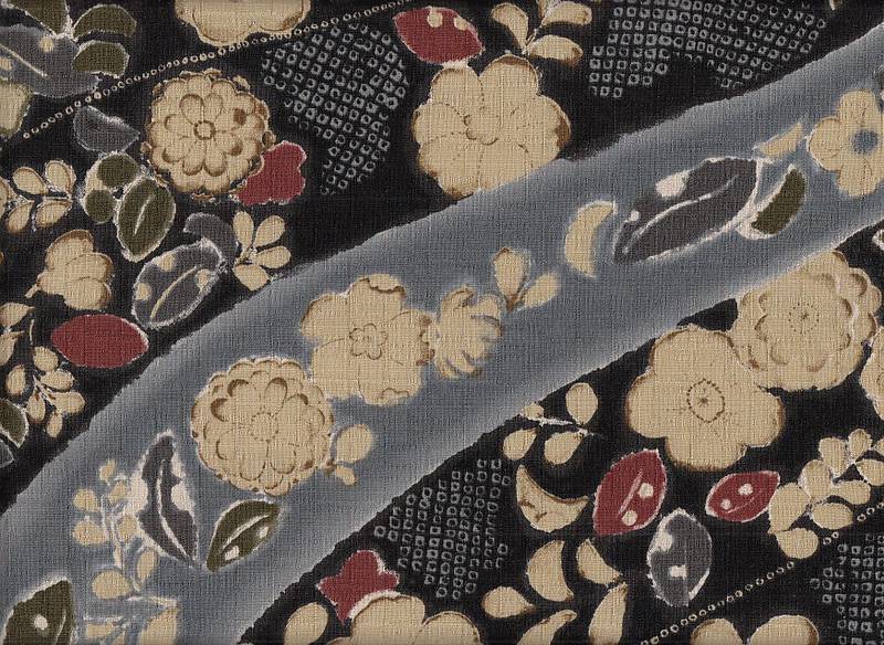 Blumen shibori schwarz