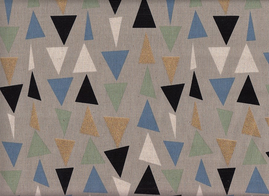 Reststück Wachstuch Triangle grau 65 x 110 cm