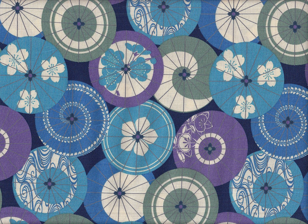Wachstuch Schirme blau lila