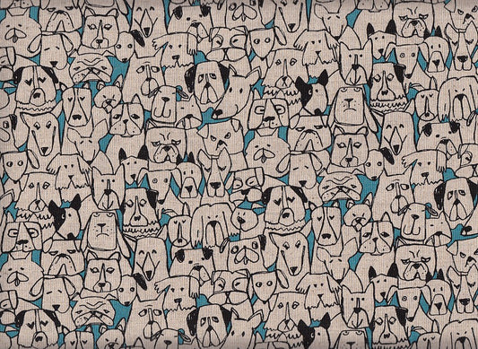Reststück Dogs blau 80 x 110 cm