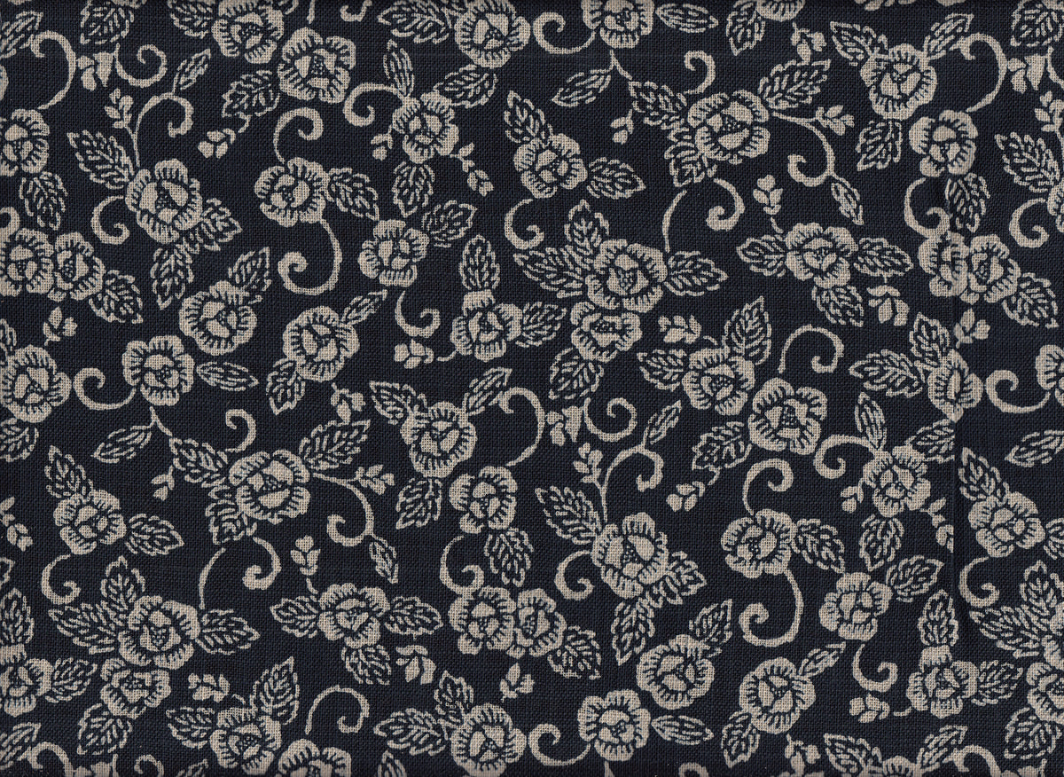 Wachstuch Blumen indigoblau