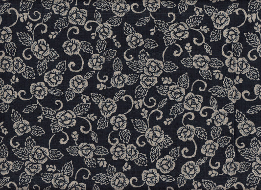 Wachstuch Blumen indigoblau
