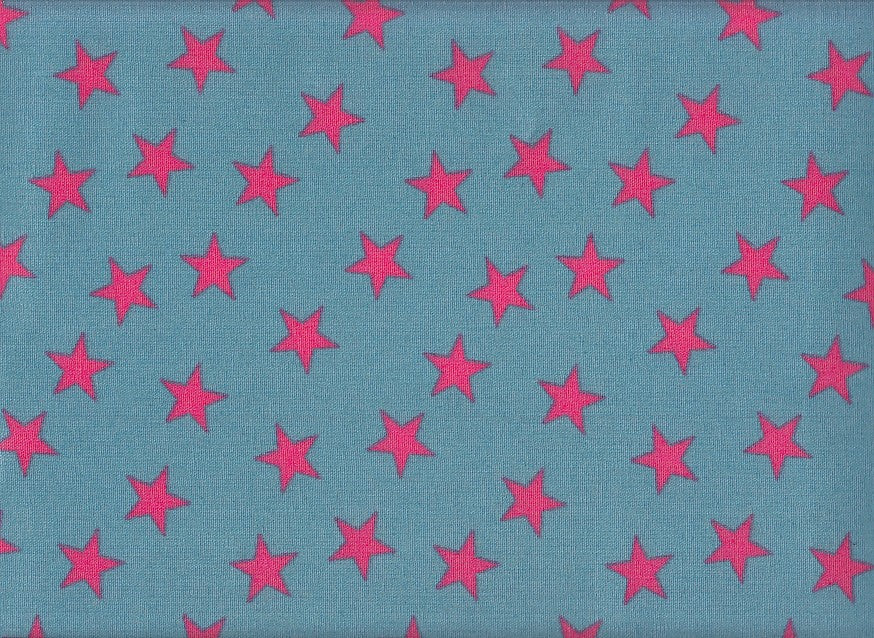 Reststück Wachstuch Sterne hellblau 75 x 110 cm