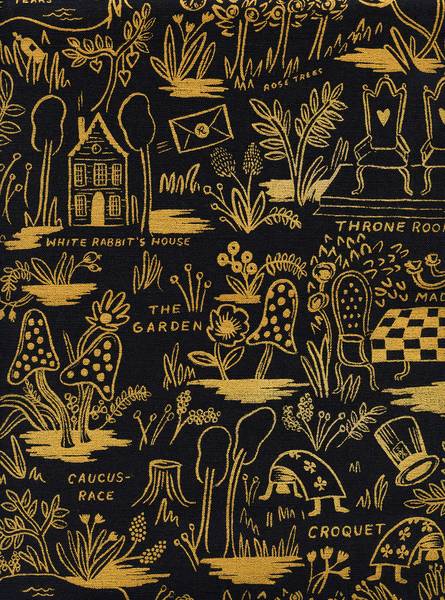 Cotton & Steel Wonderland - Magic Forest - Charcoal Canvas Metallic