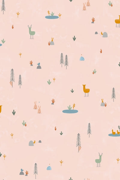 Cotton & Steel Dear Friends - Forest Cuties - Blush