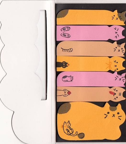Haftnotizzettel Katze neon