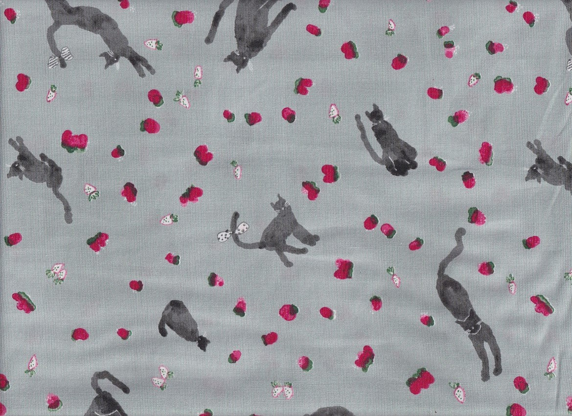 Strawberry Cat dusty blue