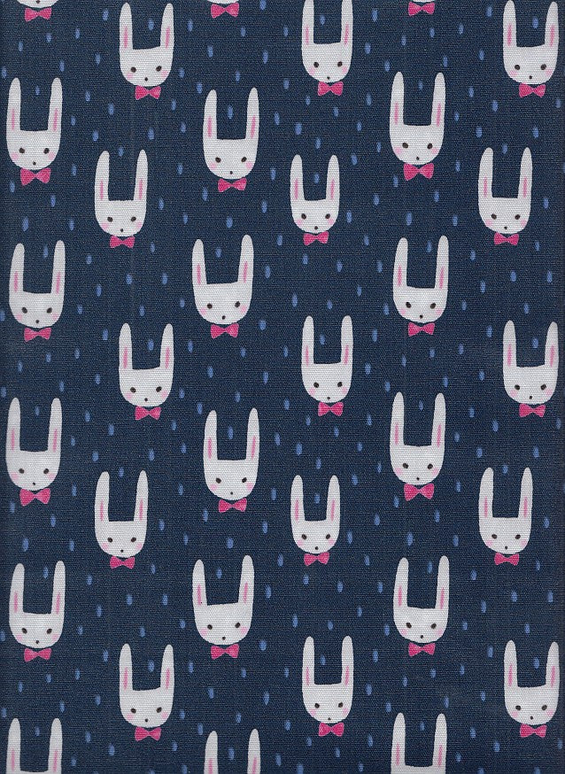 Wachstuch Hase blau