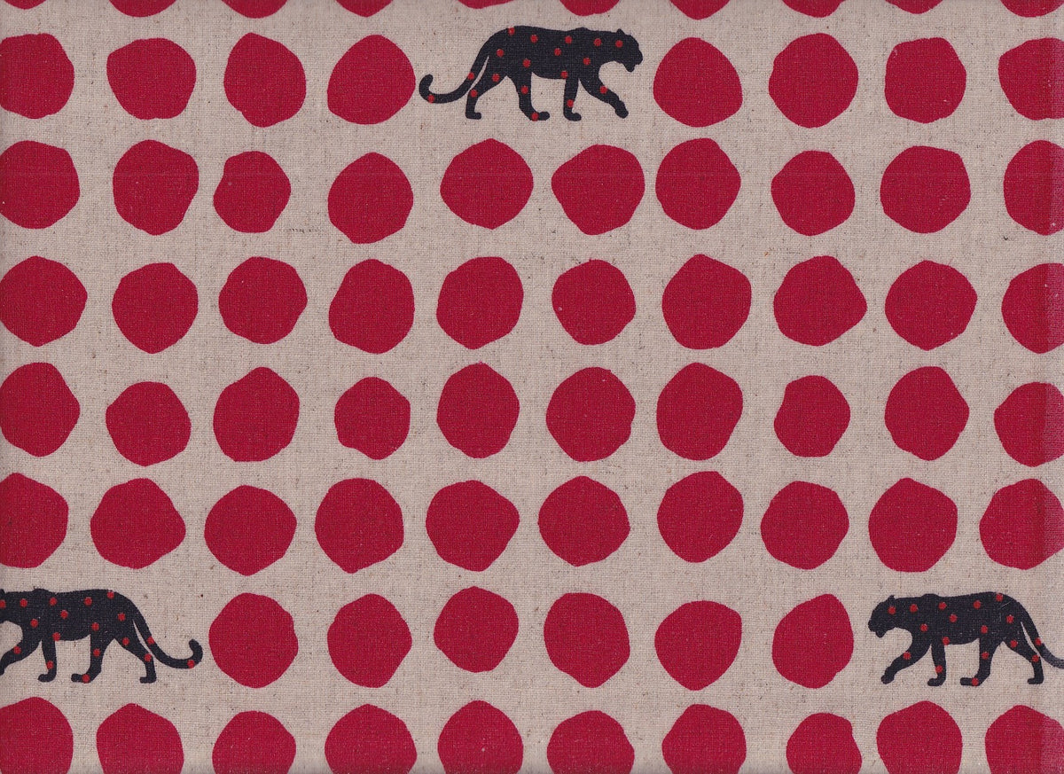 Reststück Wachstuch Echino Panther rot 50 x 110cm
