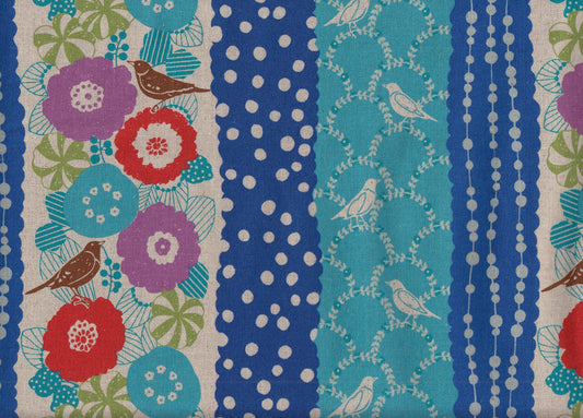 Reststück Wachstuch Echino Peck blue 74 x 110 cm