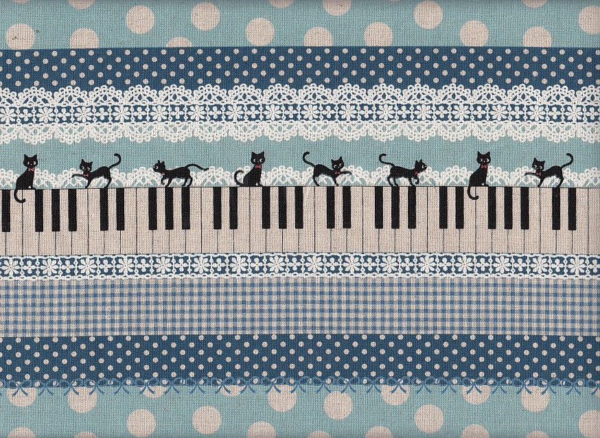 Wachstuch Katze & Klavier
