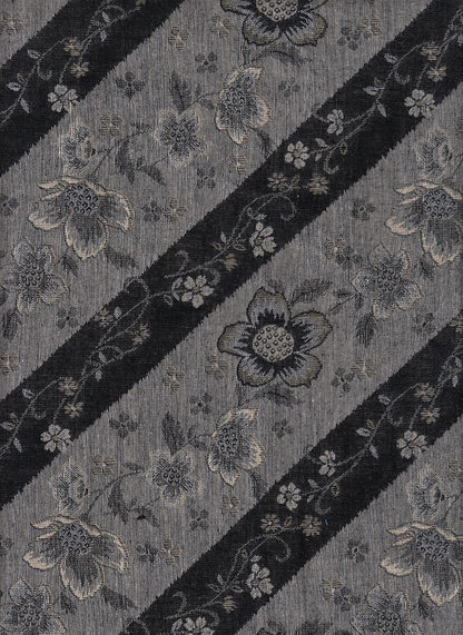 Blumen Streifen schwarz Jacquard