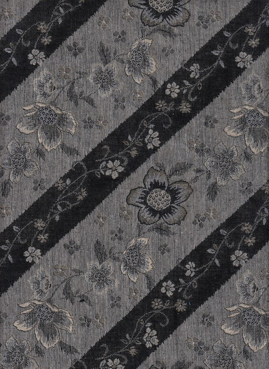 Blumen Streifen schwarz Jacquard
