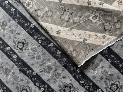Blumen Streifen schwarz Jacquard