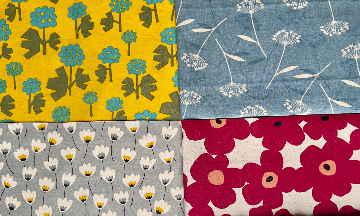 Wachstuch Restepaket 4 x Blumen