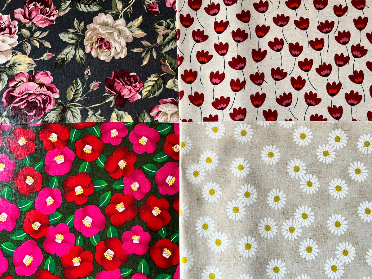 Wachstuch Restepaket 4 x Blumen