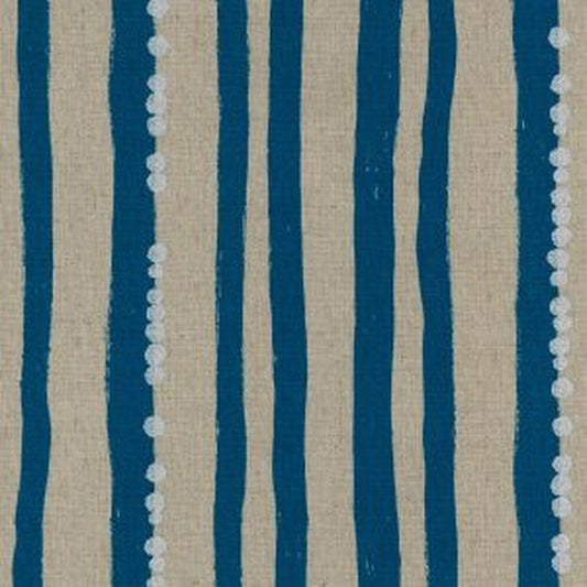 Reststück Wachstuch Echino Stripe blau 51cm x 110 cm