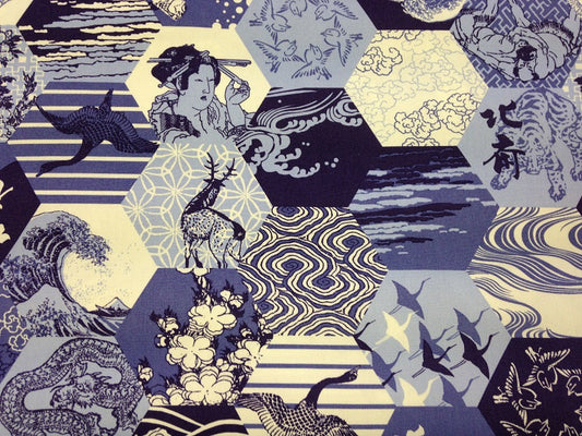Hokusai: Edo Hexagon blau