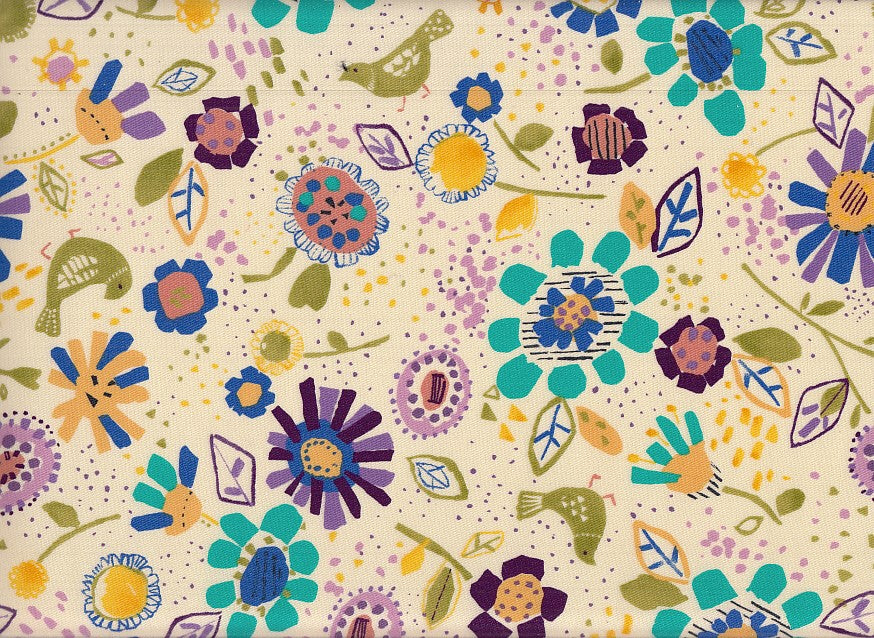 Wachstuch Blumen & Vogel