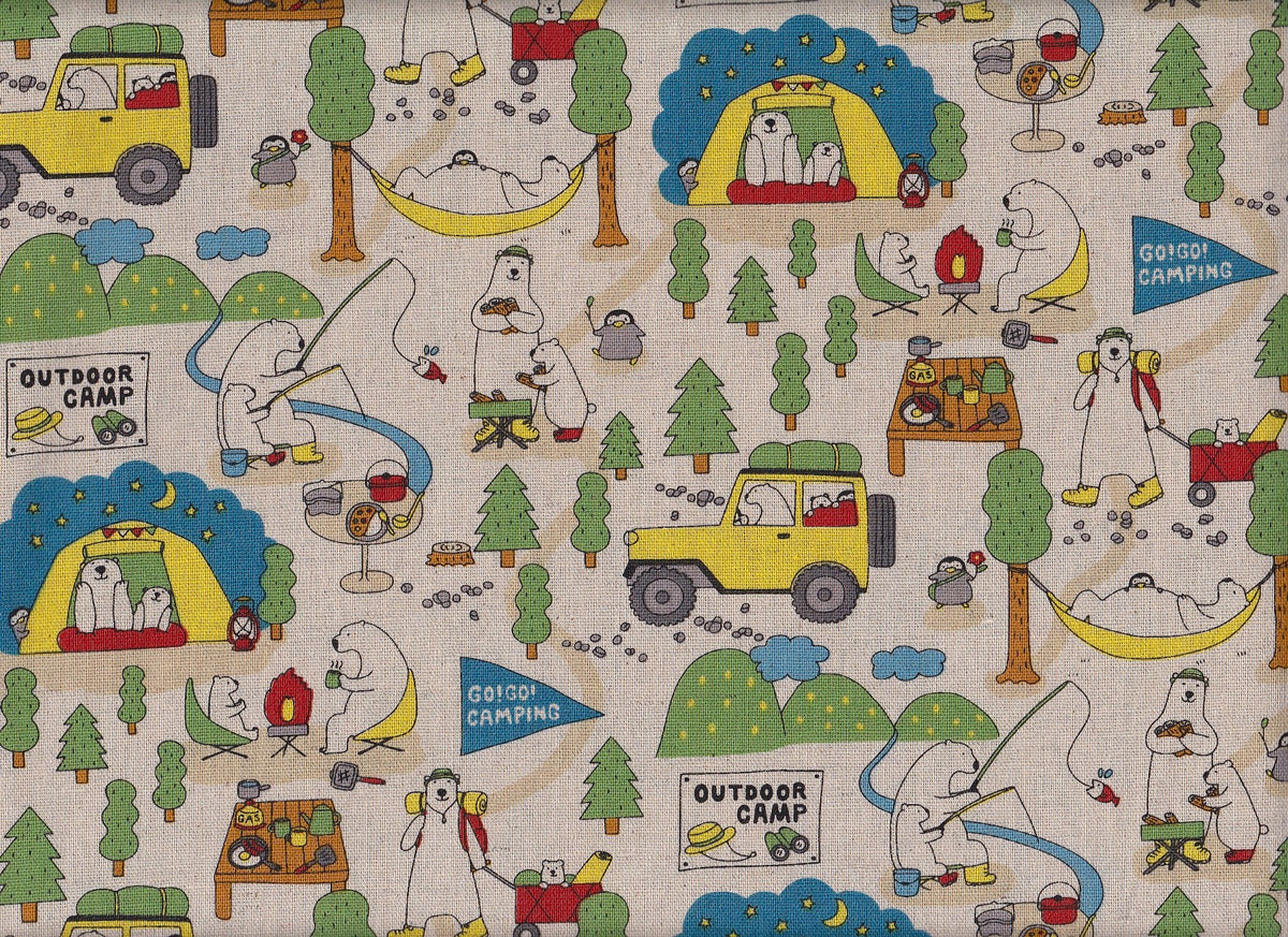 Wachstuch Camping Bear