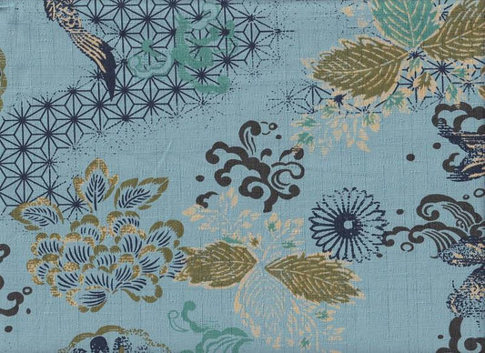 Koi & Asanoha hellblau