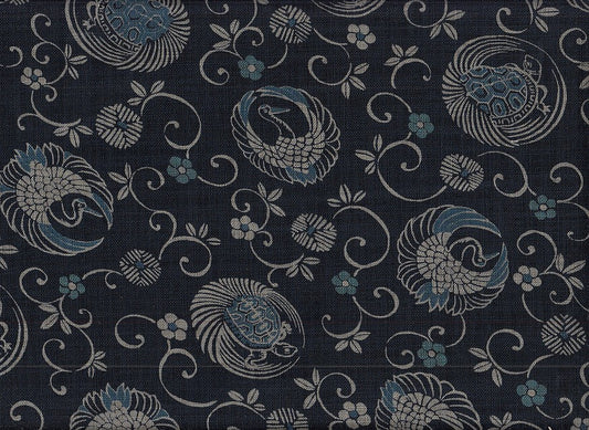 Wachstuch Tsuru Kame blau