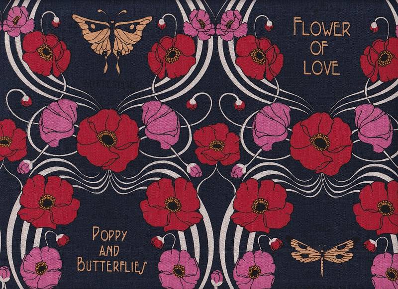 Poppy and butterflies
